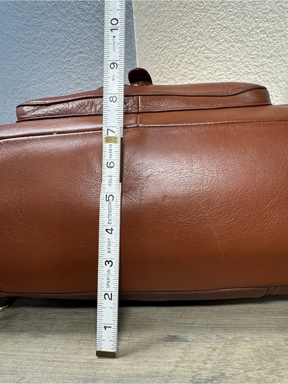 Lily Jade Madeline Full Grain Leather Convertible Tote Backpack Brandy Brown